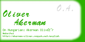 oliver akerman business card